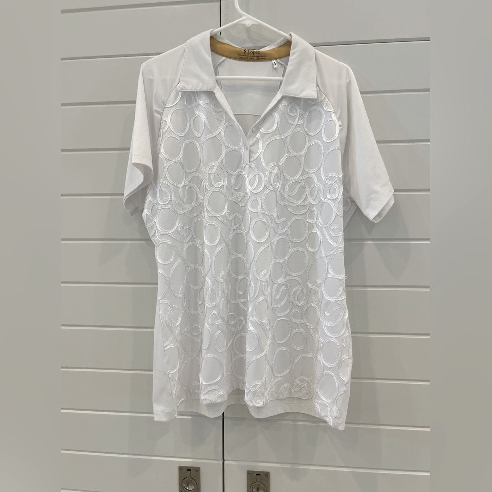 Nancy Lopez Golf Shirt 1X White